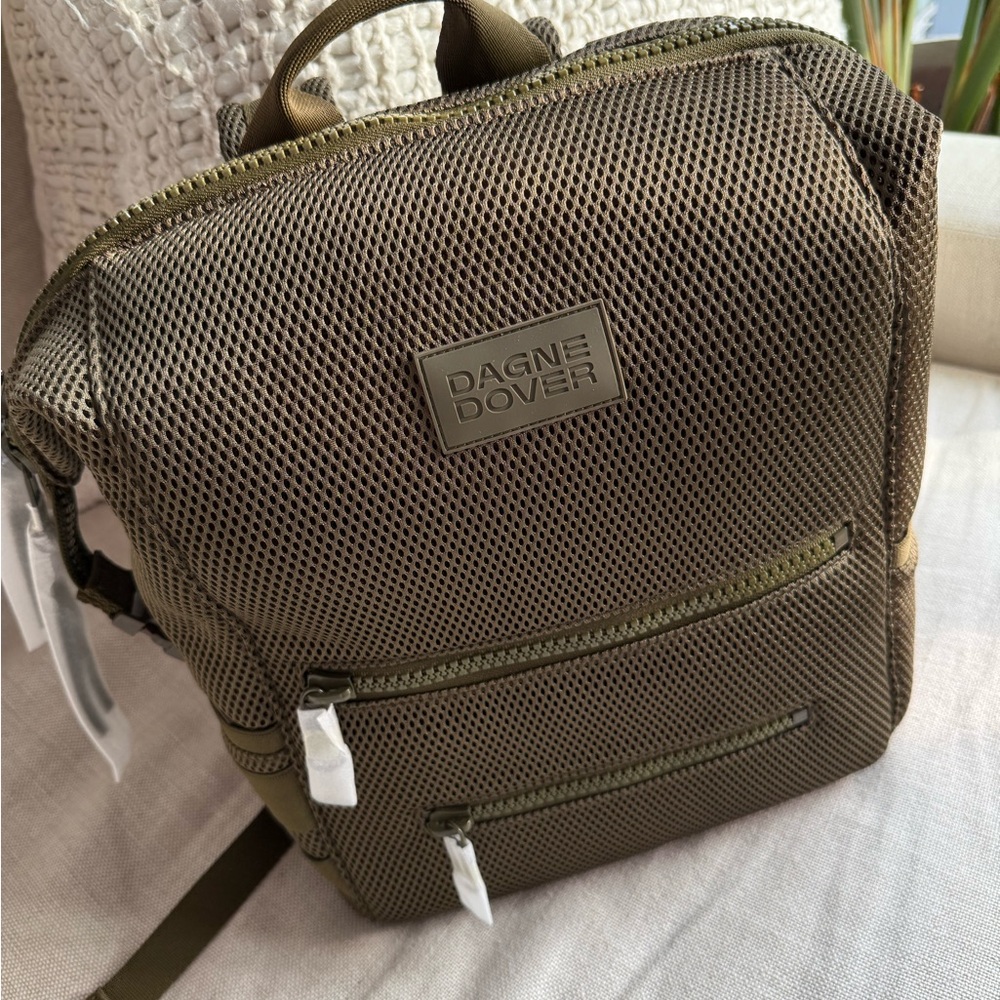 Dagne Dover Green Backpack with Structured Design and Reflective Finish